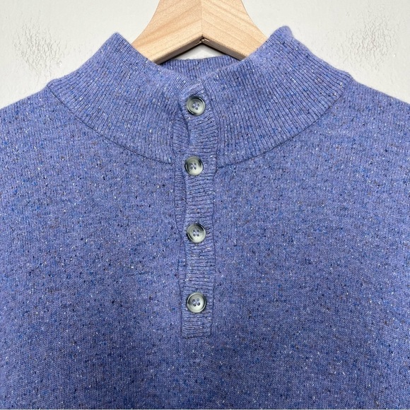 Giada Moda Italia Wool Sweater XL Henley Button Mock Neck Women Splatter Print - Picture 4 of 9